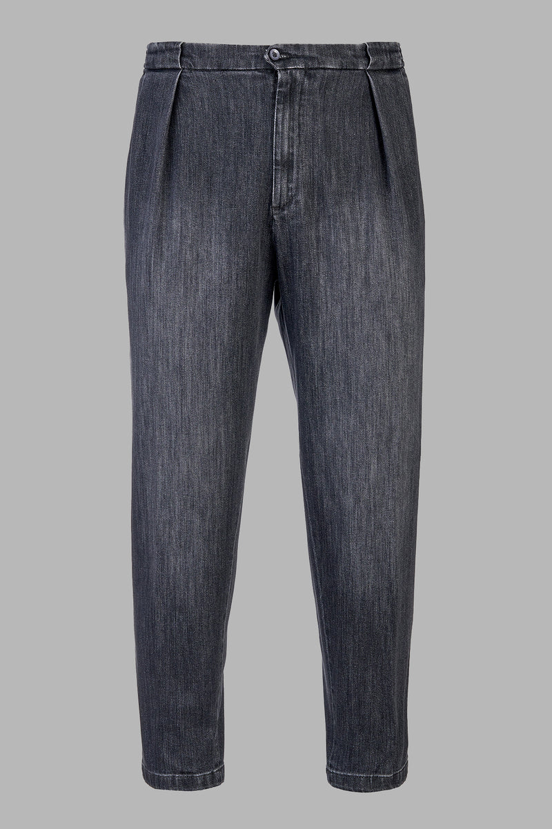 PortobelloD - Pantalone tasca america in denim black 11 Oz