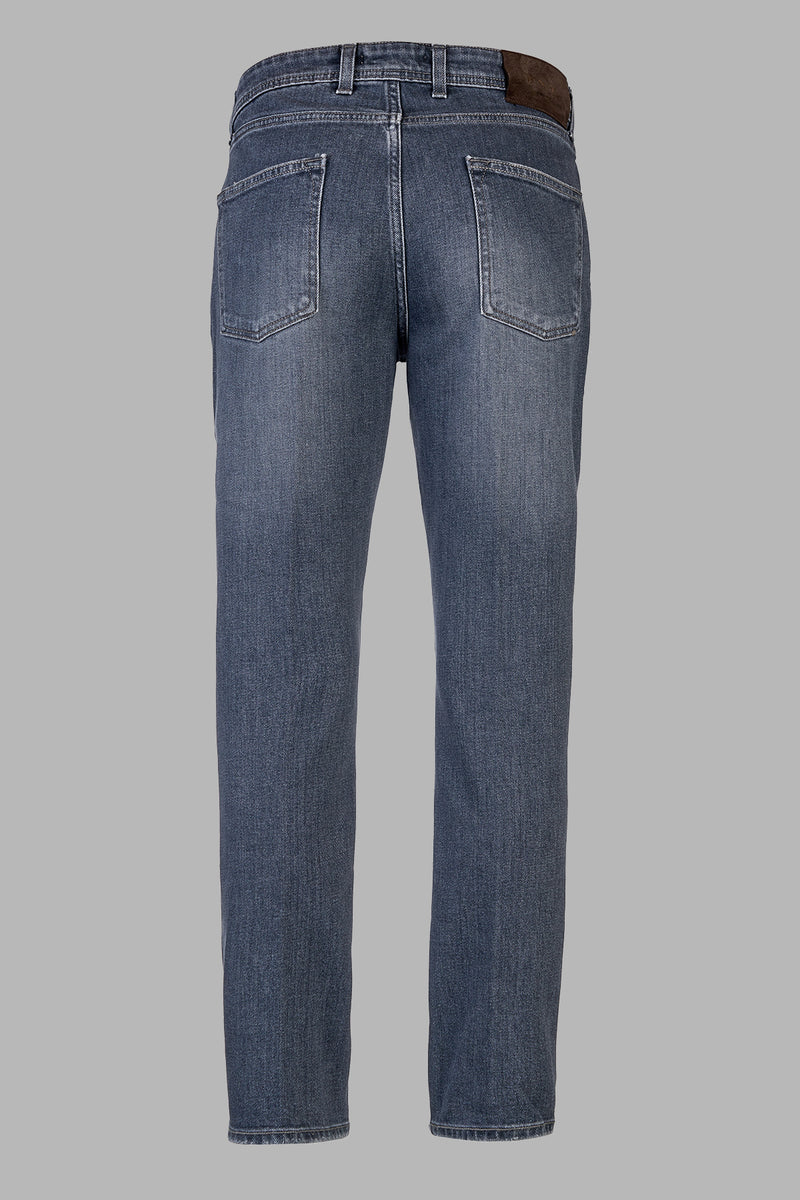 RibotC - Pantalone 5 tasche in denim grigio elastico 13 Oz