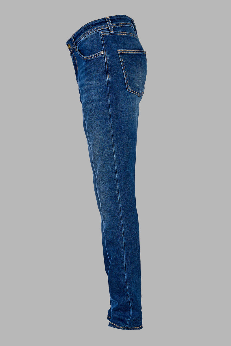 RibotL - Pantalone 5 tasche in denim blu elastico 13 Oz