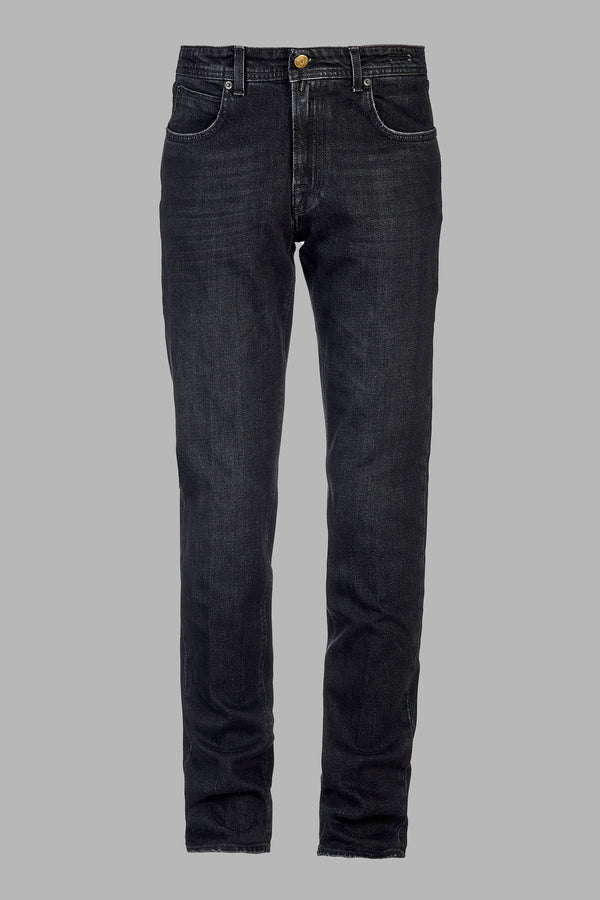 Steve - Pantalone 5 tasche in denim black elastico 14 Oz